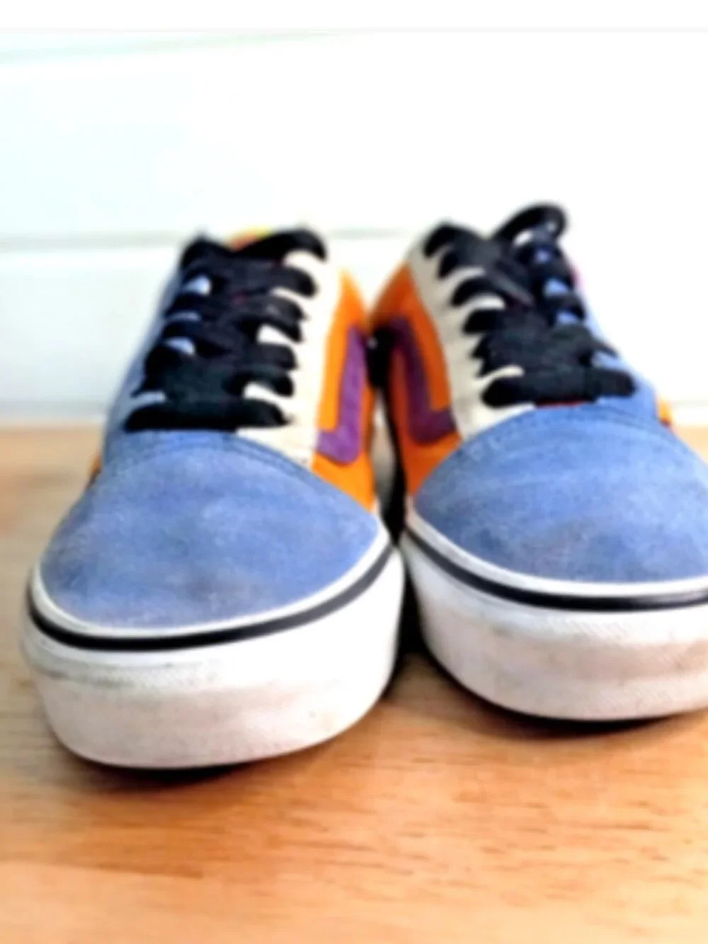 Vans Old Skool Blue Purple Orange Suede Canvas Skate Shoes Men's 5.5 Women's 7